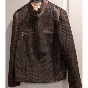 Chico's textured tweed moto jacket – EUC